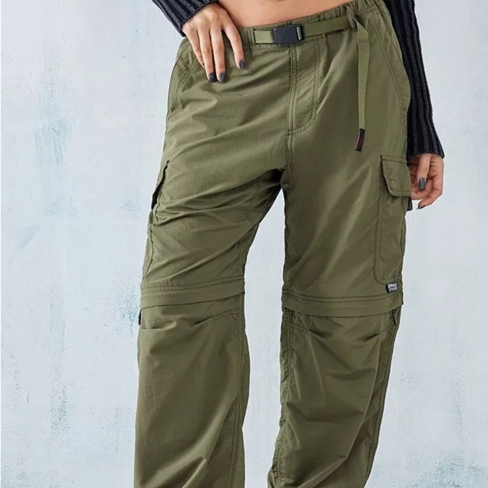 Gramicci cargo zip-off pants in sage green